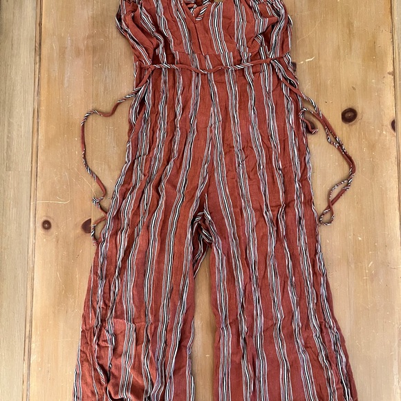 Striped Rust Jumpsuit - Picture 5 of 5